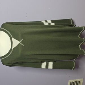 BloomChic Olive Long‎ Sleeve Waffle Weave Top
